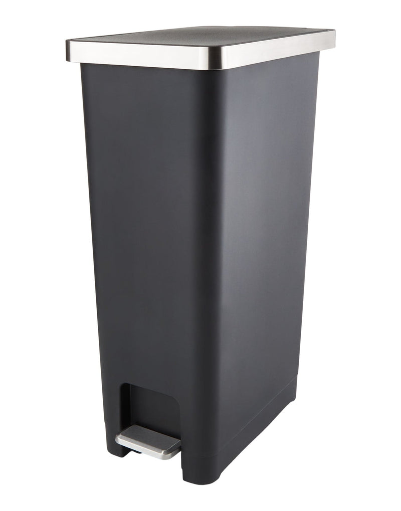 type A Slim Black Resin Garbage Can, 45-L U0
