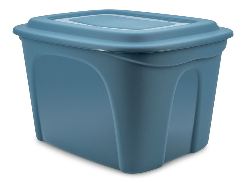 type A Stackable Storage Box with Lid, 72-L, Blue W2