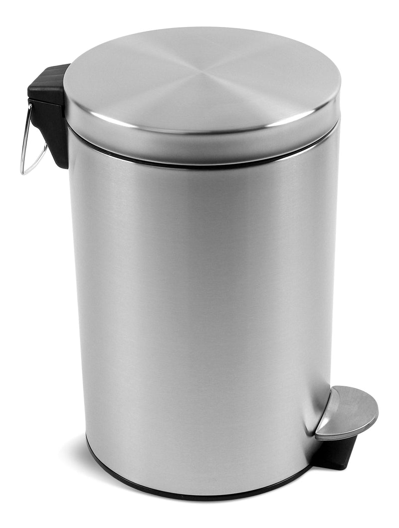type A Stainless Steel Circular Step Garbage Can, 12-L C0