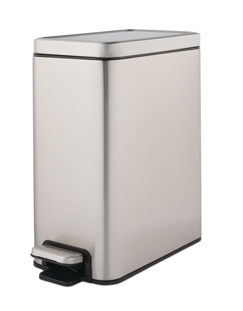 Type A Stella Slim Stainless Steel Rectangular Step Indoor Refuse Container, 10-L Z2