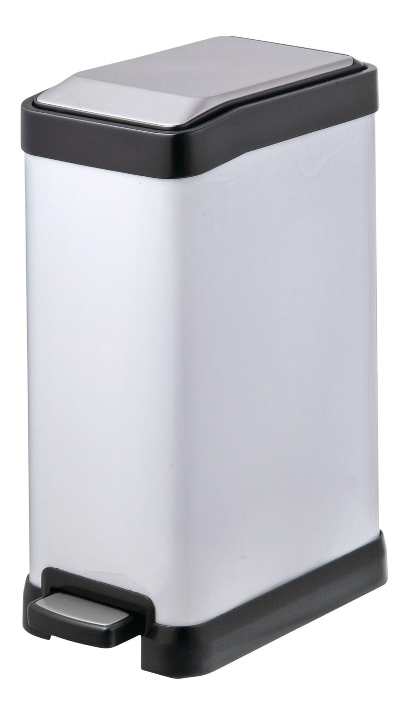 type A White Stainless Steel Rectangular Step Garbage Can, 8-L M9