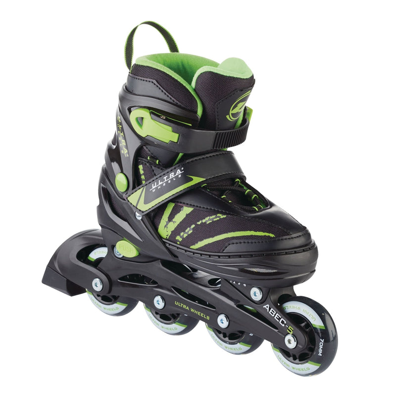 Ultra Wheels Adjustable Inline Skates, Green, Assorted Sizes O9