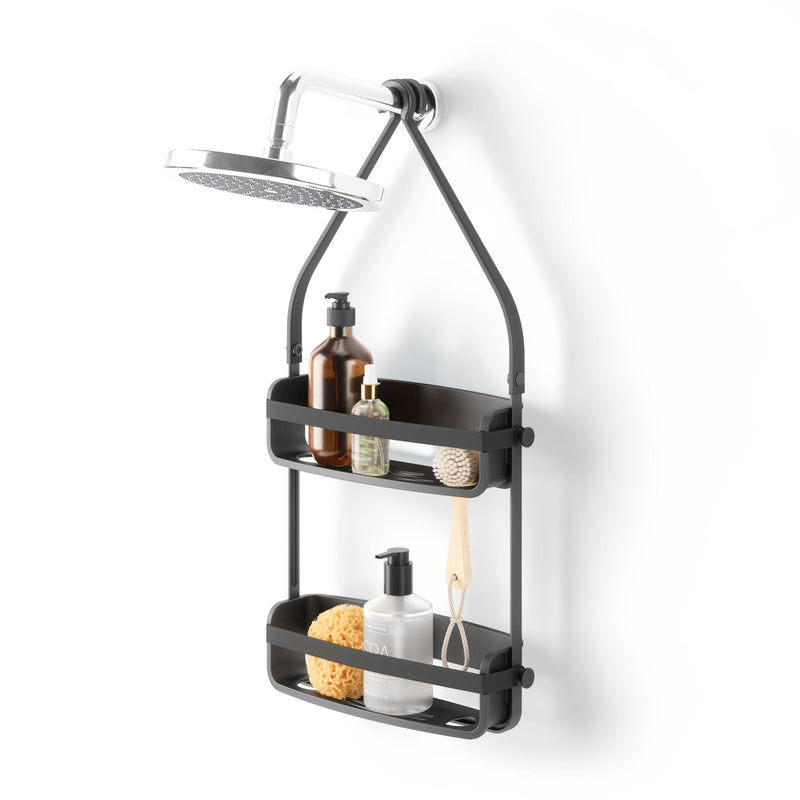 Umbra Flex Adhesive Rigid Plastic Shower Caddy, Black S9