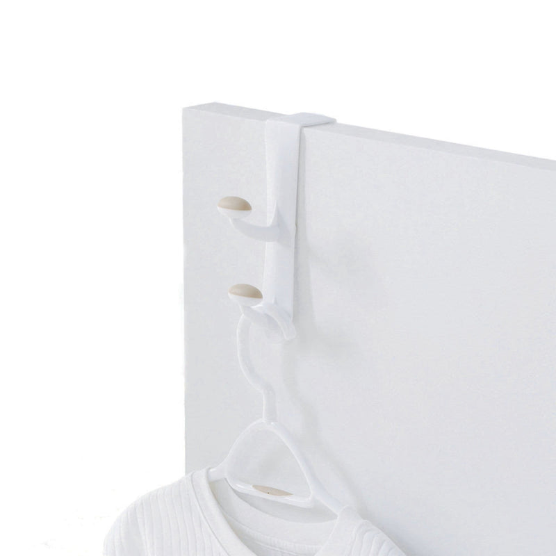 Urbana Plastic 2-Hook Over the Door Hook, White, 10-in C0