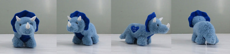 Valentine's Day Blue Plush Dinosaur Stuffed Toy Gift, 14.5-in D2