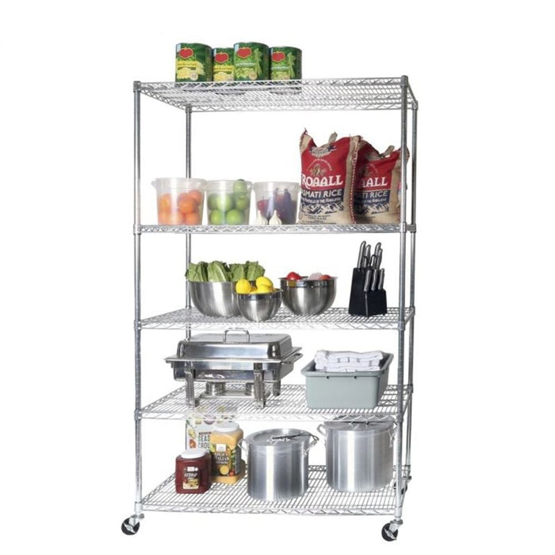 Vancouver Classics 5-Tier Heavy Duty Shelving, 48-in x 24-in x 72-in, Chrome Z3