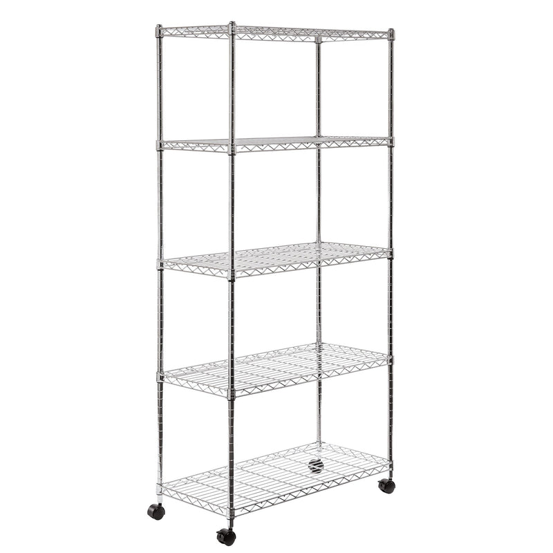 Vancouver Classics, 5-Tier Steel Wire Shelving, 30-in x 14-in x 60-in, Chrome Y4