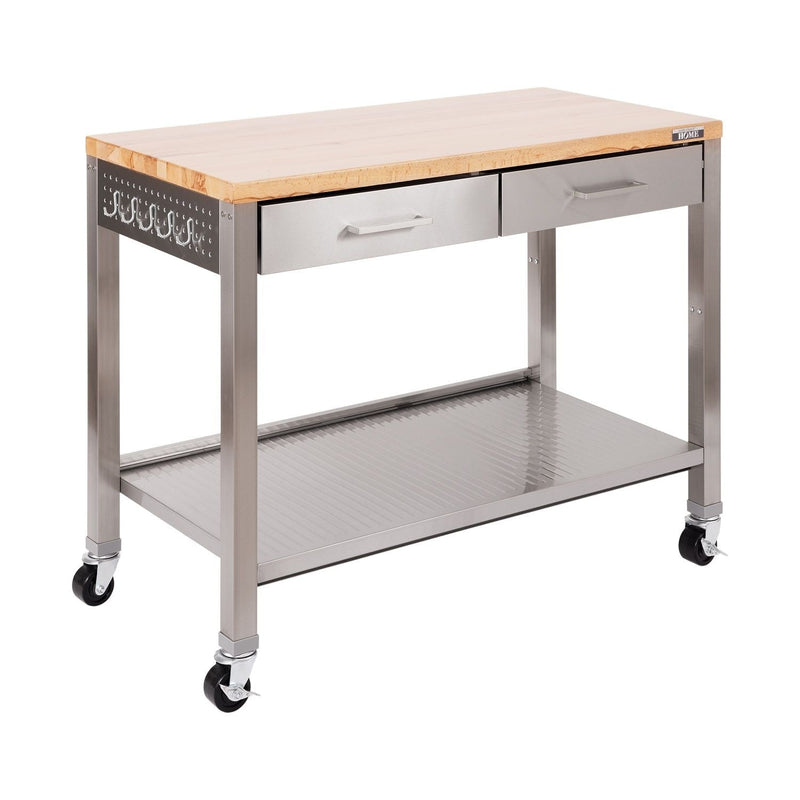 Vancouver Classics, Work Center Island Table, Stainless Steel, 48-in x 24-in x 36-in Q1