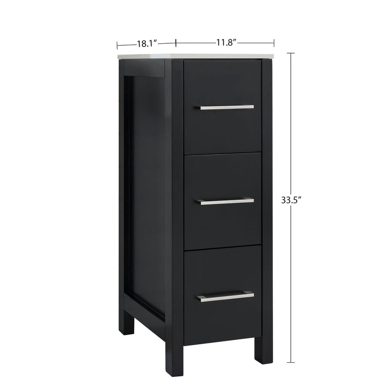 Vanity Art Brescia Vanity Side Cabinet, 12-in T1