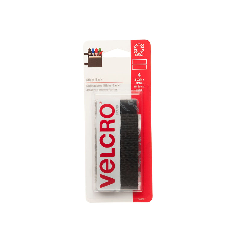 Velcro Adhesive General Purpose Sticky Back Tape, 3-1/2 x 3/4-in, 4-pk J1