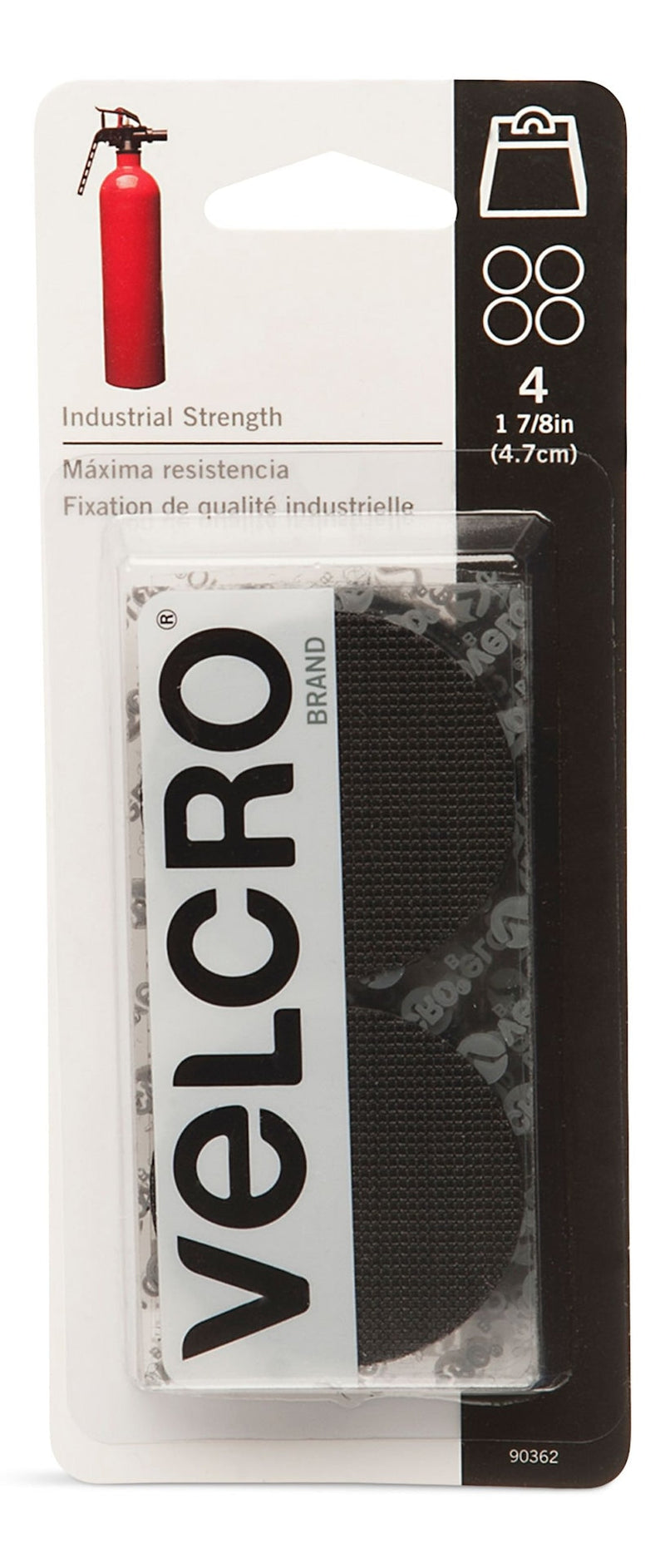 Velcro Industrial Strength Heavy Duty Adhesive Coins, Black, 7/8-in, 4-pk X3