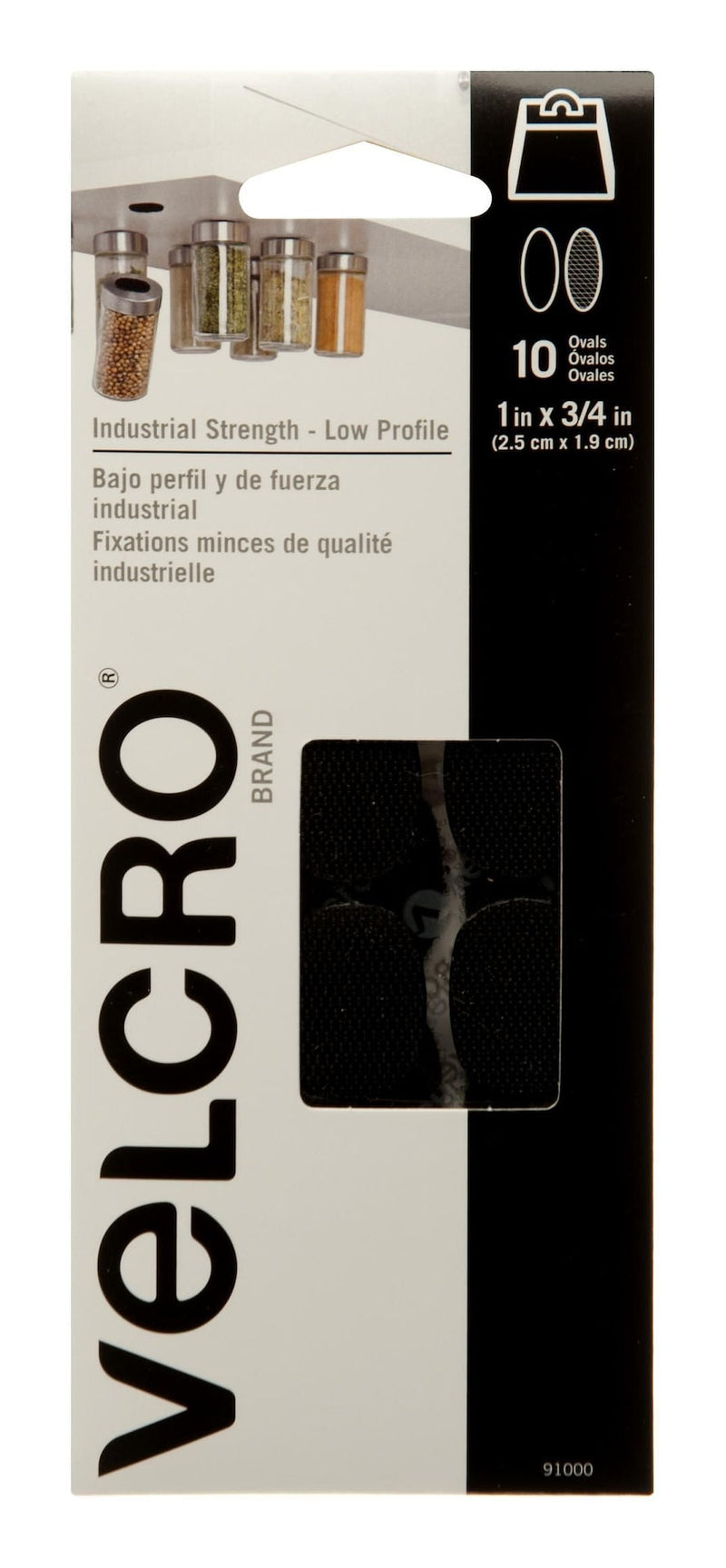 Velcro Industrial Strength Low Profile Heavy Duty Spots, 1 x 3/4-in, Assorted Colours, 10-pk K1