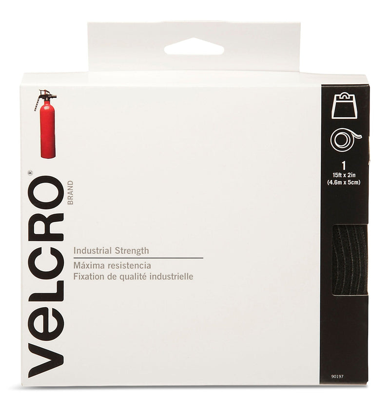 Velcro Industrial Strength Tape, Black, 15 ft x 2 in F0
