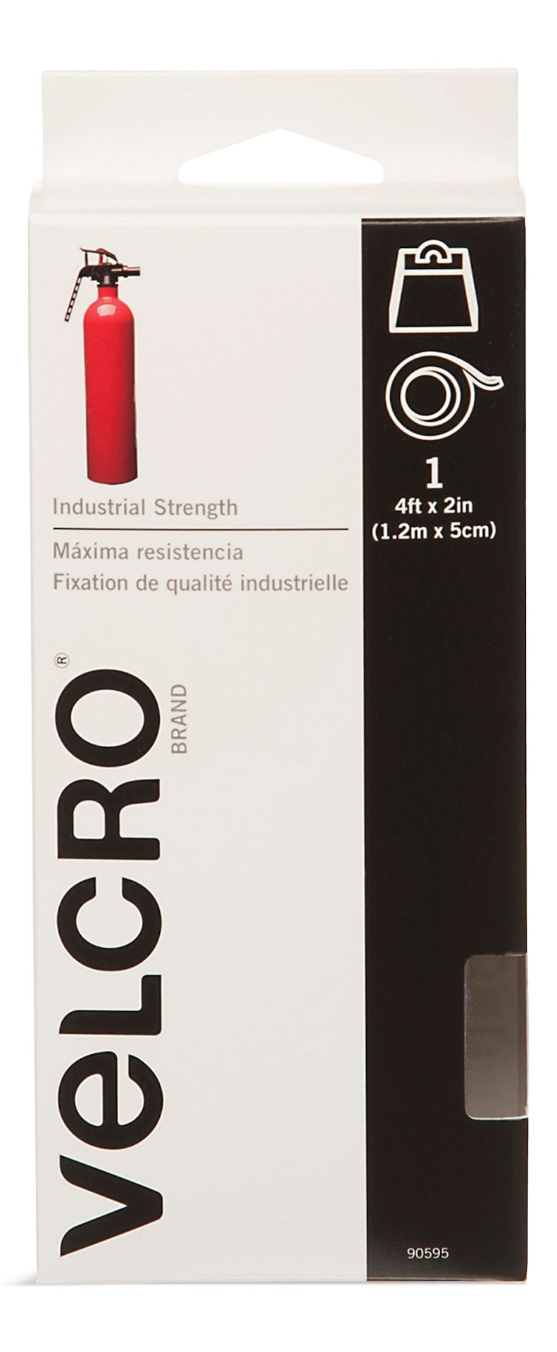 Velcro Industrial Strength Tape, White, 4-ft x 2-in, 1-pk X0