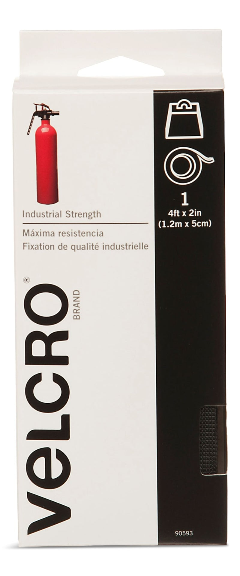 Velcro Industrial Strength Tape with Heavy Duty Adhesive, 4-ft x 2-in, 1-pk E5