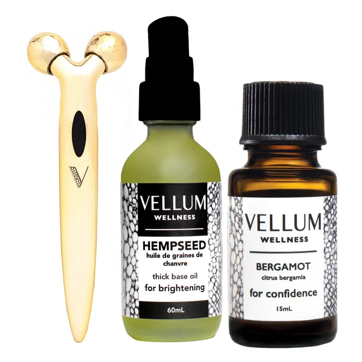 Vellum Wellness Mature Skin Kit with Essential Oils and Facial Roller P6