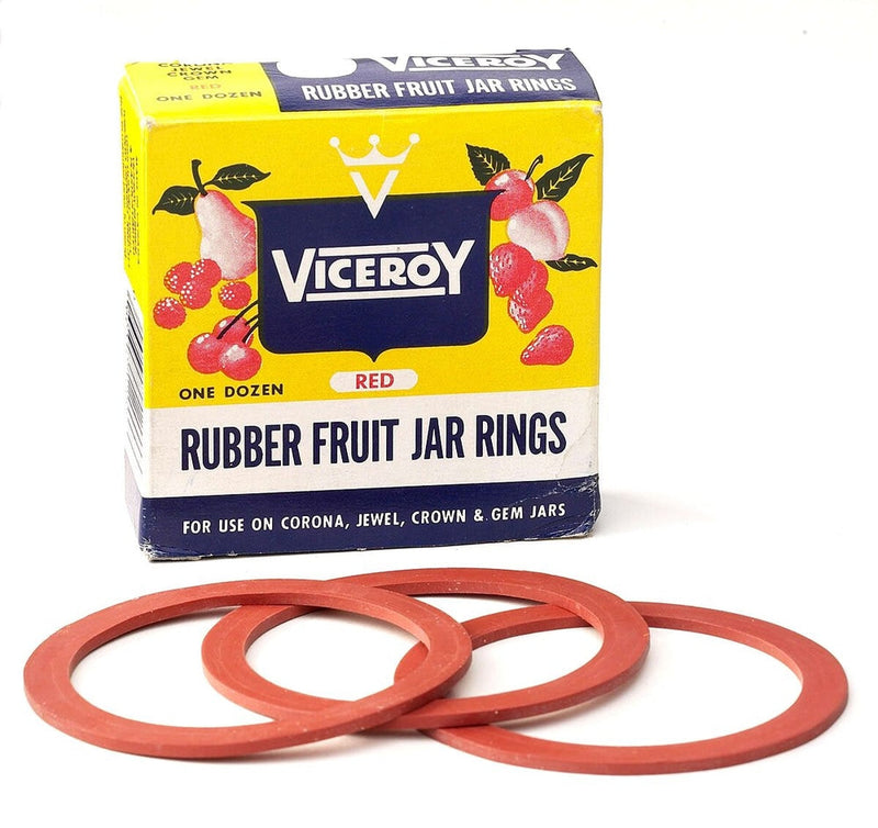 Viceroy Rubber Fruit Jar Rings for use on Corona, Jewel, Crown and GEM Jars, 12-pk K2