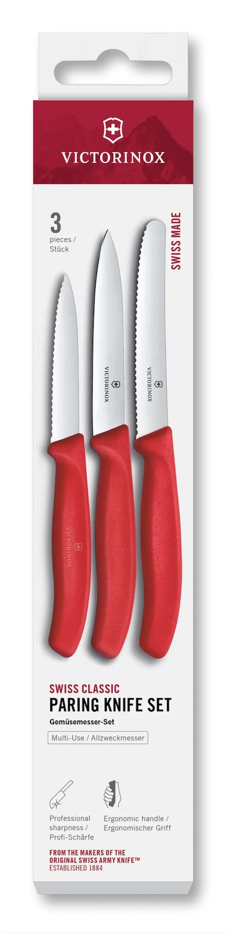Victorinox Paring Knife Set with Non-Slip Handles, 3-pc Y7