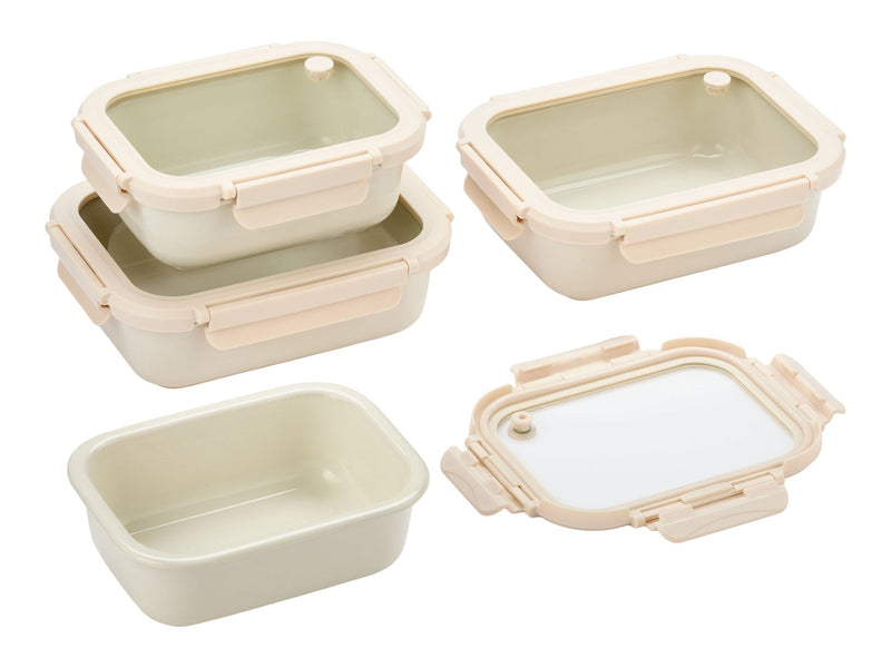 Vida By Paderno Ceramic Food Containers, Cream, 8-pc O6