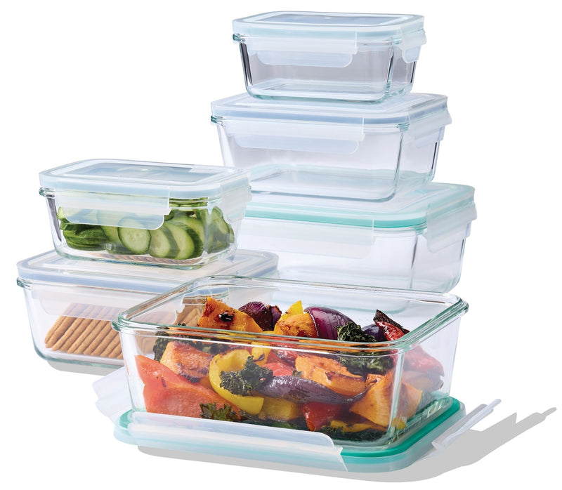Vida By Paderno Rectangular Glass Food Storage Container Set, 12-pc D1