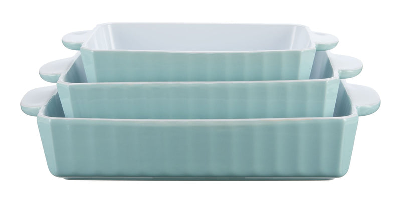 Vida by PADERNO Rectangular White/Blue Bake Set, 3-pc J0