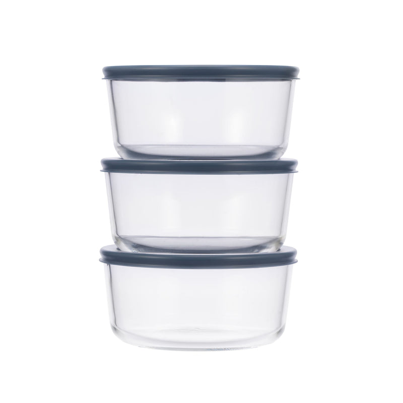 Vida by PADERNO Round Glass Food Storage Container Set with Lids, 6-pc J5