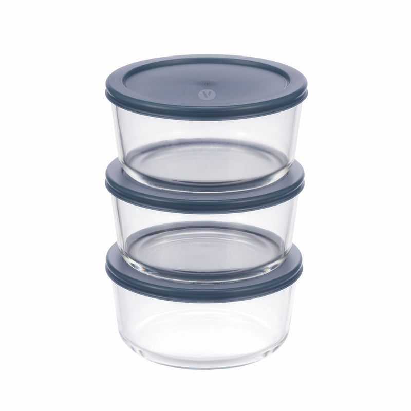 Vida by PADERNO Round Glass Food Storage Container Set with Lids, 6-pc R1
