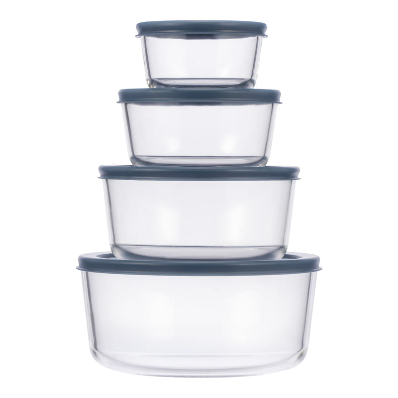 Vida by PADERNO Round Glass Food Storage Container Set with Lids, 8-pc W7