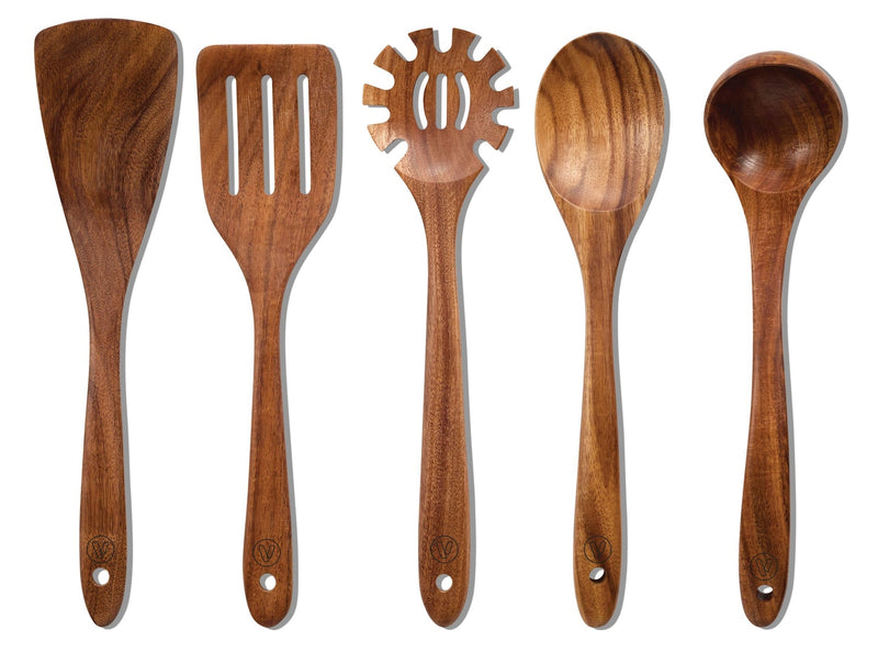 Vida by PADERNO Solid Acacia Wood Utensil Set, 5-pc S7