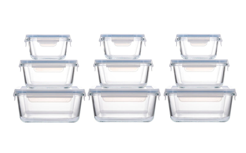 Vida By Paderno Square Glass Food Storage Container Set, 18-pc T1