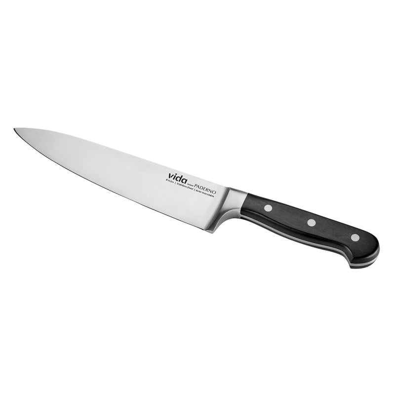 Vida by PADERNO Stainless Steel Triple Rivet Chef's Knife, Ergonomic Grip, 8-in M9