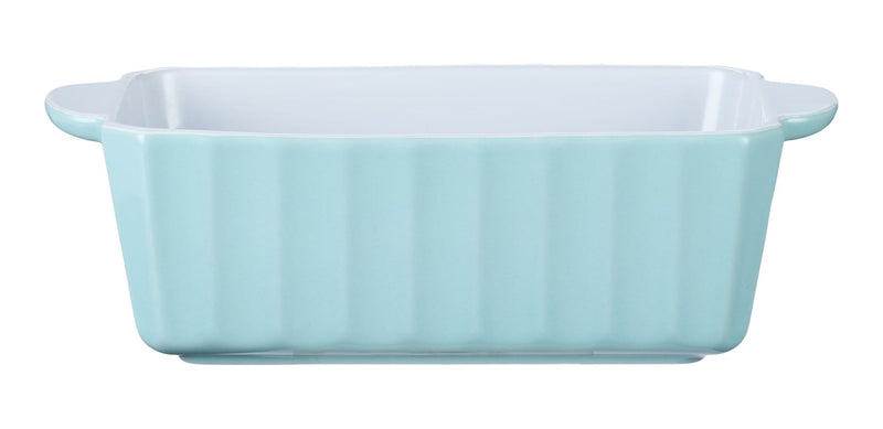 Vida by PADERNO White/Blue Ceramic Loaf Baking Dish, 1-lb C8