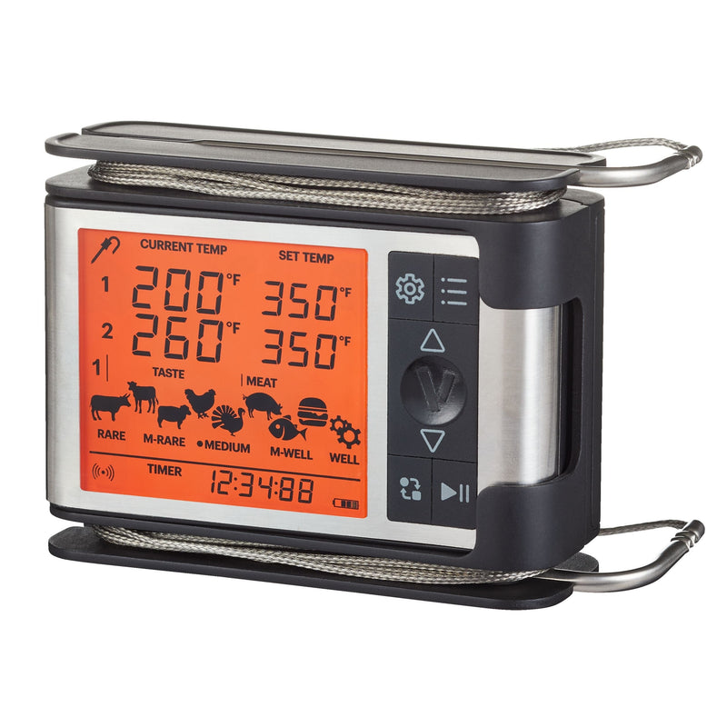 Vida by PADERNO Wireless Remote BBQ Food & Meat Thermometer with Stainless Steel Probes Y9