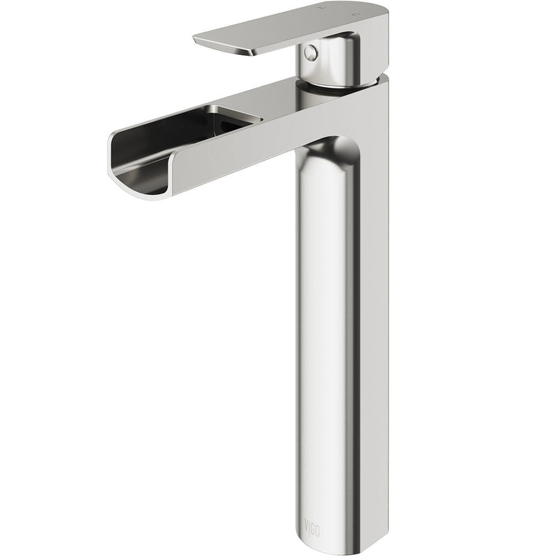 VIGO Amada 11-in Brushed Nickel Vessel Bathroom Faucet T8