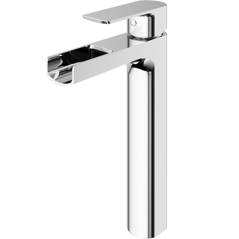 VIGO Amada Single Handle Vessel Single Hole Bathroom Sink Faucet, WaterSense Certified, Chrome W4