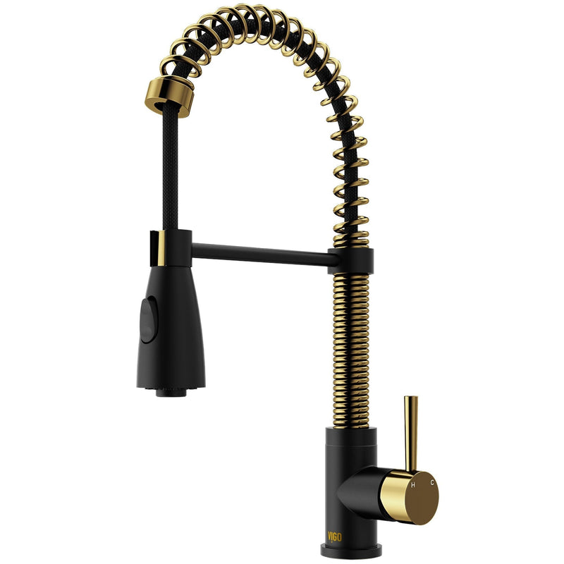 VIGO Brant 19-in Single-Handle Gold/Black Kitchen Faucet Z3