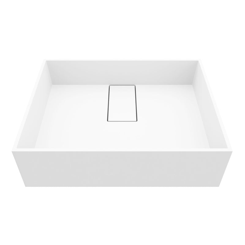VIGO Bryant MatteStone 17x13-in Deep White Bathroom Sink/Basin with Rectangular Vessel S9