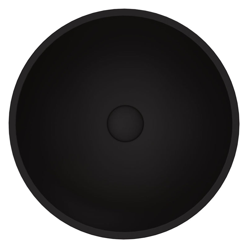 VIGO Cavalli MatteShell Round Vessel Bathroom Sink/Basin with Consistent Matte Finish, Black N2