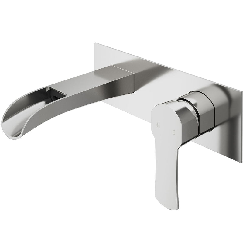 VIGO Cornelius Wall Mount Single Handle Bathroom Sink Faucet, WaterSense Certified, Brushed Nickel W2