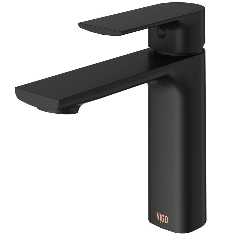 VIGO Davidson Single Handle Single Hole Bathroom Sink Faucet, WaterSense Certified, Matte Black G0