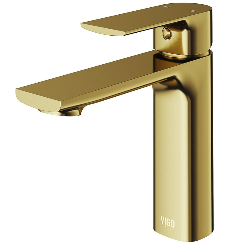 VIGO Davidson Single Handle Single Hole Bathroom Sink Faucet, WaterSense Certified, Matte Gold Y1