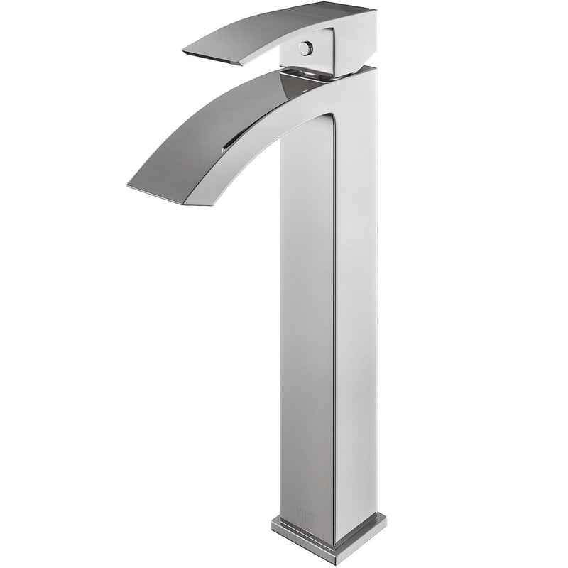 VIGO Duris Single Handle Single Hole Bathroom Sink Faucet, WaterSense Certified, Chrome E2