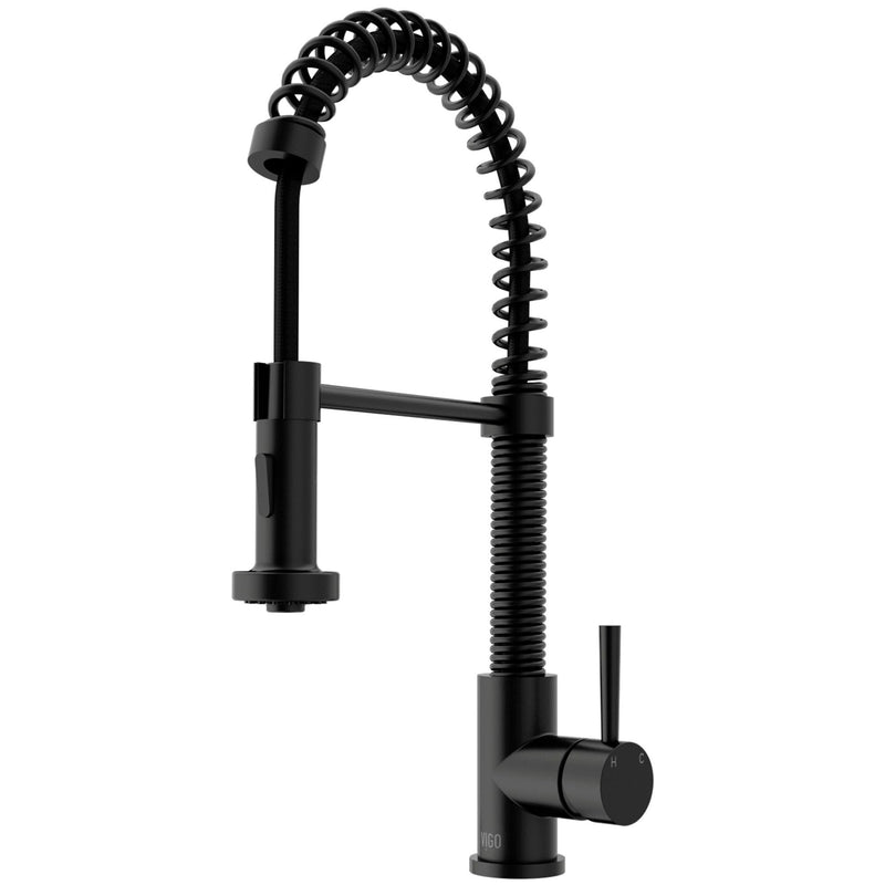 VIGO Edison Pull-Down Spray Kitchen Faucet, Matte Black B7