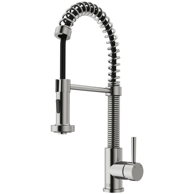 VIGO Edison Pull-Down Spray Kitchen Faucet, Stainless Steel Q7