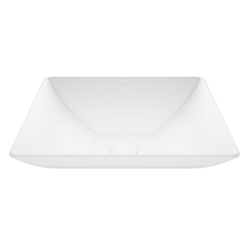 VIGO Hibiscus Matte Stone Round Vessel Bathroom Sink/Basin, Above-Counter Installation, White C1