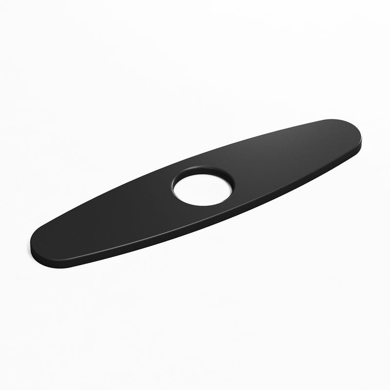 VIGO Kitchen Sink Faucet Hole Cover Deck Plate For 1 or 3 Hole, Matte Black, 10-in U1