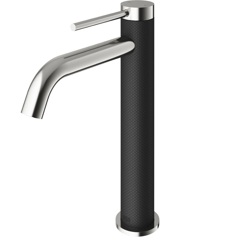 VIGO Lexington Single Handle Vessel Sink Bathroom Faucet with cFiber© Body, Brushed Nickel V9