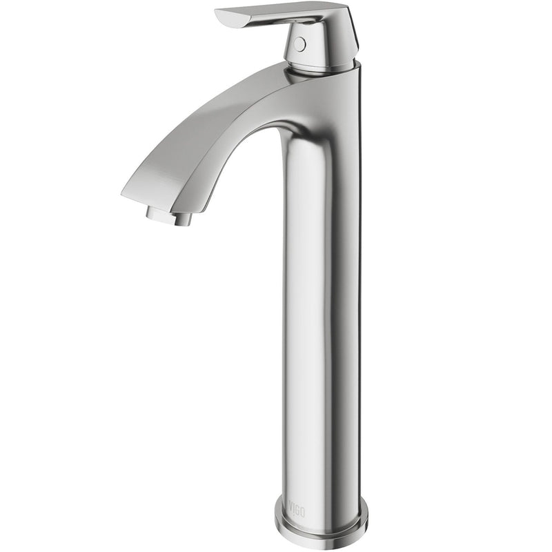 VIGO Linus Single Handle Vessel Sink Bathroom Faucet, Brushed Nickel M9