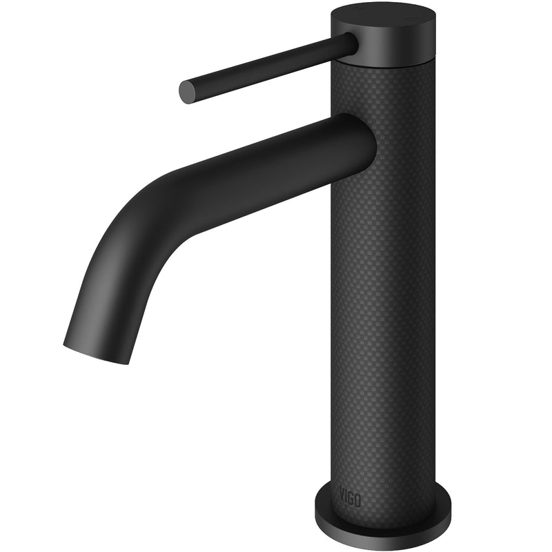 VIGO Madison Single Handle Single Hole cFiber Bathroom Sink Faucet, Matte Black R3
