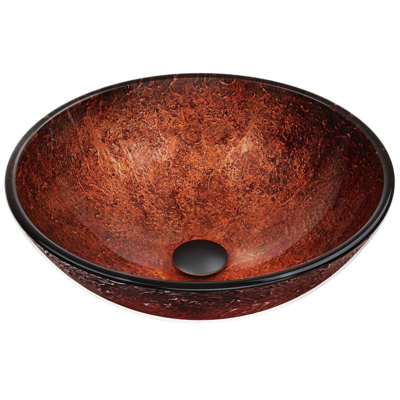 VIGO Mahogany Moon Glass Vessel Bathroom Sink G6